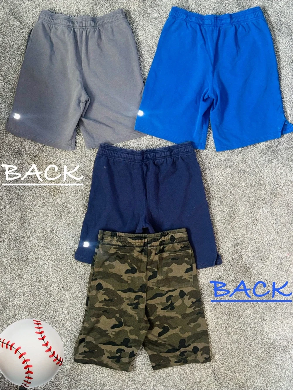 All In Motion / Old Navy Camo (XL)  Pull-On Shorts - Navy, Gray, Royal Blue/ LG
